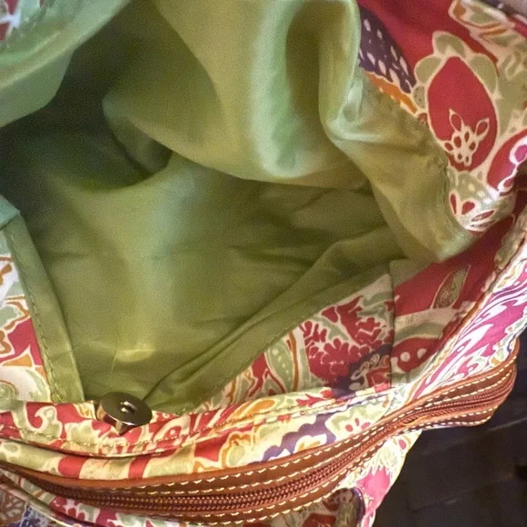 SOLD-Tyler Rodan Pink & Green Paisley Handbag - Picture 9 of 10